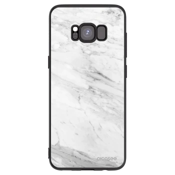 Picasee husă neagră din silicon pentru Samsung Galaxy S8 G950F - White marble
