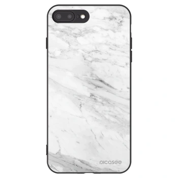 Picasee husă neagră din silicon pentru Apple iPhone 7 Plus - White marble