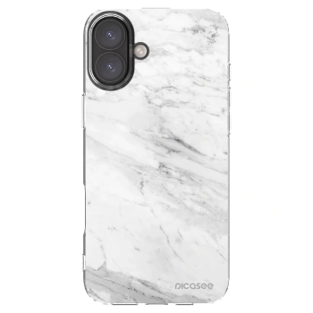 Picasee husă transparentă din silicon pentru Apple iPhone 16 Plus - White marble