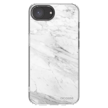 Picasee husă transparentă din silicon pentru Apple iPhone 16e - White marble