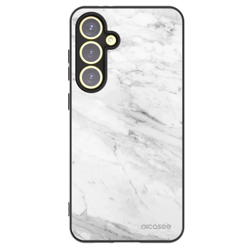 Picasee husă neagră din silicon pentru Samsung Galaxy S24 FE S721B - White marble