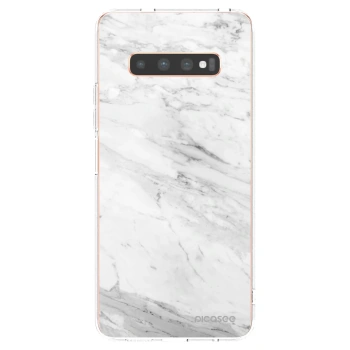 Picasee husă transparentă din silicon pentru Samsung Galaxy S10 Plus G975 - White marble