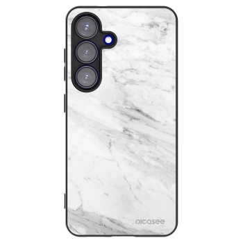 Picasee husă neagră din silicon pentru Samsung Galaxy S25 5G - White marble