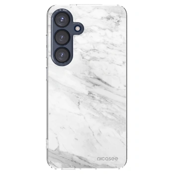 Picasee husă transparentă din silicon pentru Samsung Galaxy S25 5G - White marble