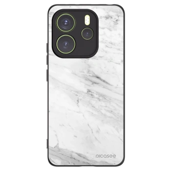 Picasee husă neagră din silicon pentru Xiaomi Redmi Note 14 4G - White marble