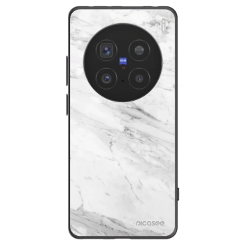 Picasee husă neagră din silicon pentru Vivo X200 Pro - White marble