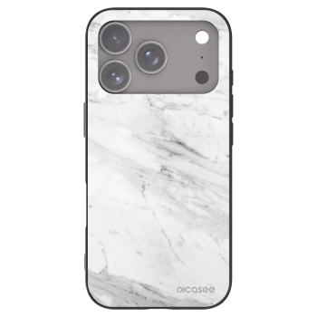 Picasee husă neagră din silicon pentru Apple iPhone 17 Pro - White marble