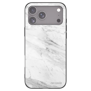 Picasee husă neagră din silicon pentru Apple iPhone 17 Pro Max - White marble