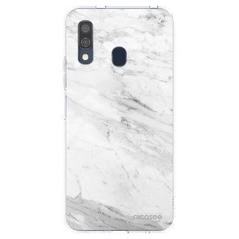 Picasee husă transparentă din silicon pentru Samsung Galaxy A40 A405F - White marble