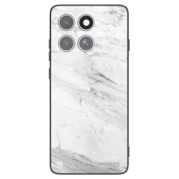 Picasee husă neagră din silicon pentru Motorola Edge 60 Fusion - White marble