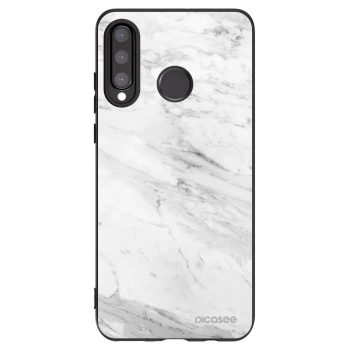Picasee husă neagră din silicon pentru Huawei P30 Lite - White marble