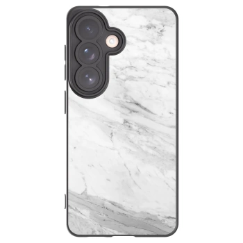 Picasee husă neagră din silicon pentru Samsung Galaxy S26 - White marble