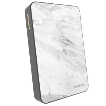 Picasee Powerbank cu MagSafe 10 000 mAh Gri - White marble