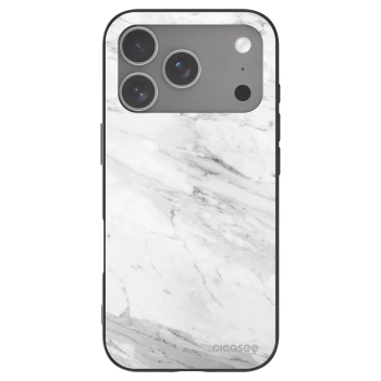 Picasee husă neagră din silicon pentru Apple iPhone 18 Pro - White marble