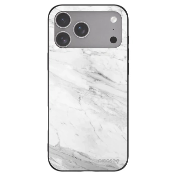 Picasee husă neagră din silicon pentru Apple iPhone 18 Pro Max - White marble