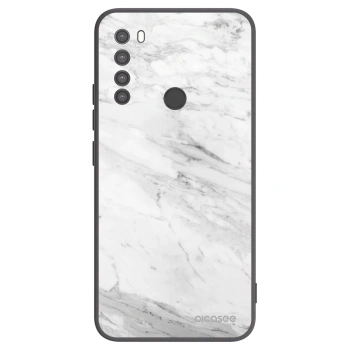 Picasee husă neagră din silicon pentru Xiaomi Redmi Note 8 - White marble