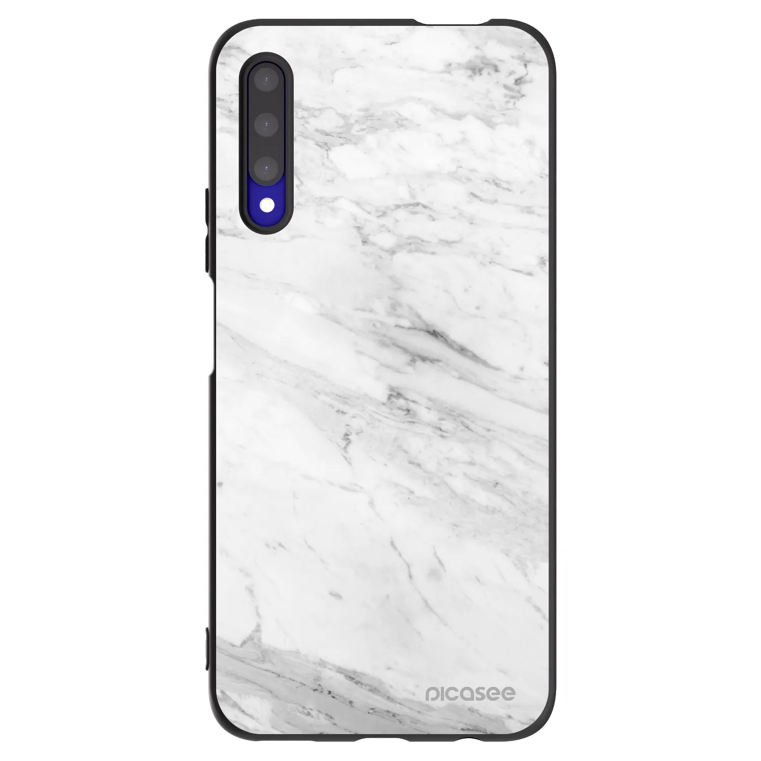 Picasee husă neagră din silicon pentru Honor 9X Pro - White marble