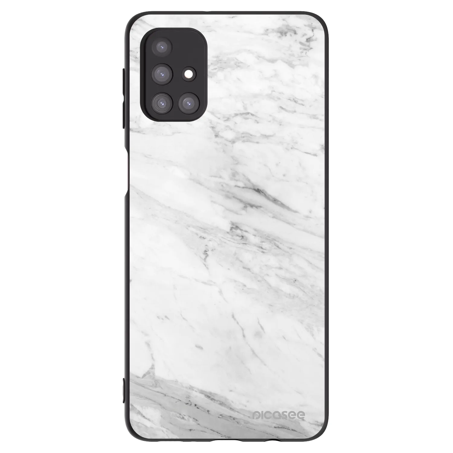 Picasee husă neagră din silicon pentru Samsung Galaxy M31s - White marble