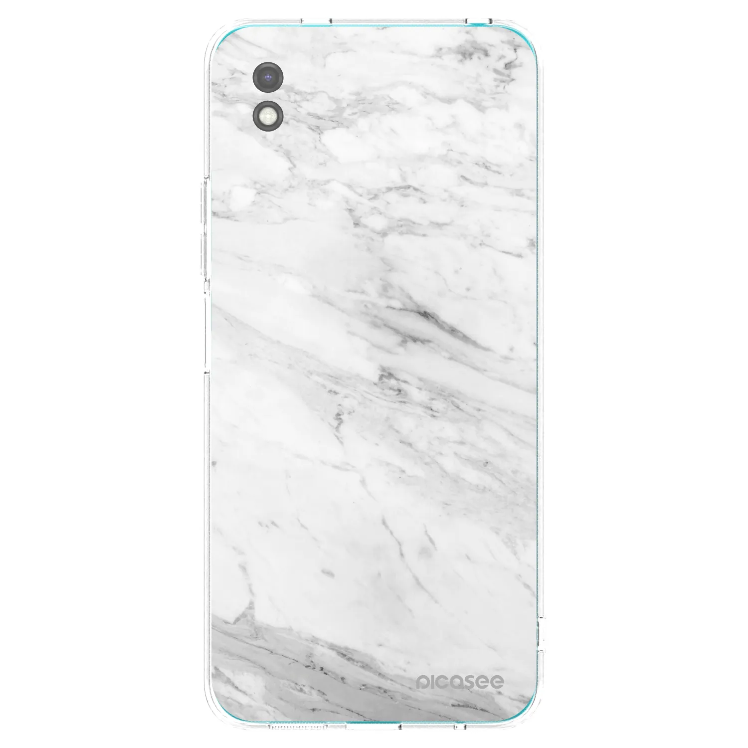 Picasee husă neagră din silicon pentru Xiaomi Redmi 9A - White marble