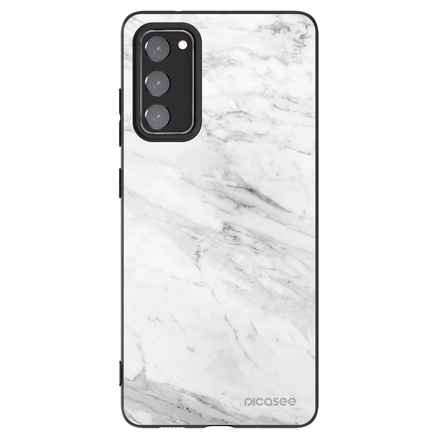 Picasee husă neagră din silicon pentru Samsung Galaxy S20 FE - White marble