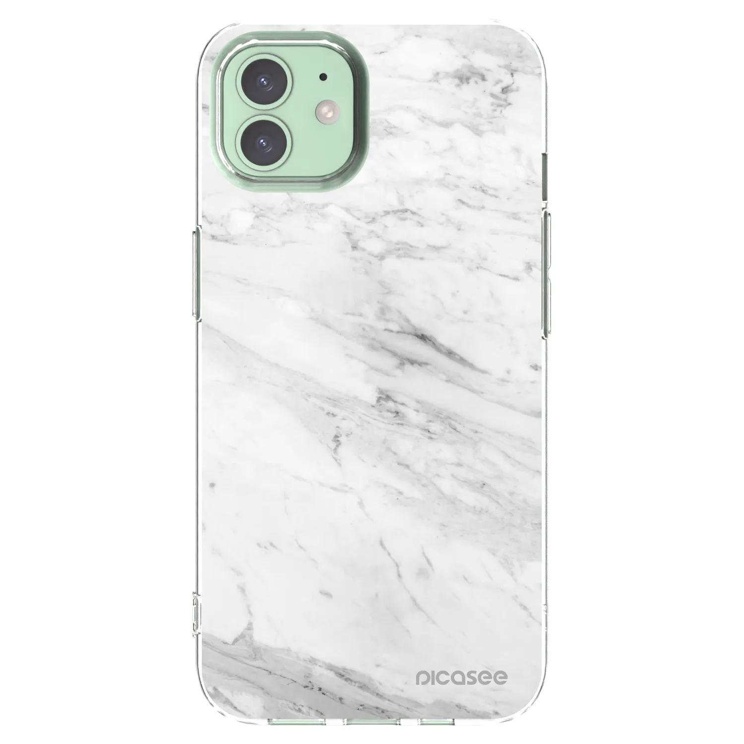 Picasee husă transparentă din silicon pentru Apple iPhone 12 - White marble