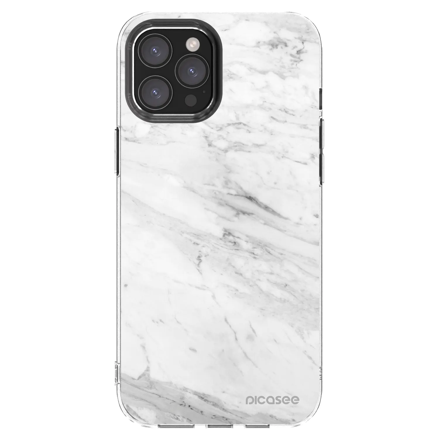Picasee husă transparentă din silicon pentru Apple iPhone 12 Pro Max - White marble
