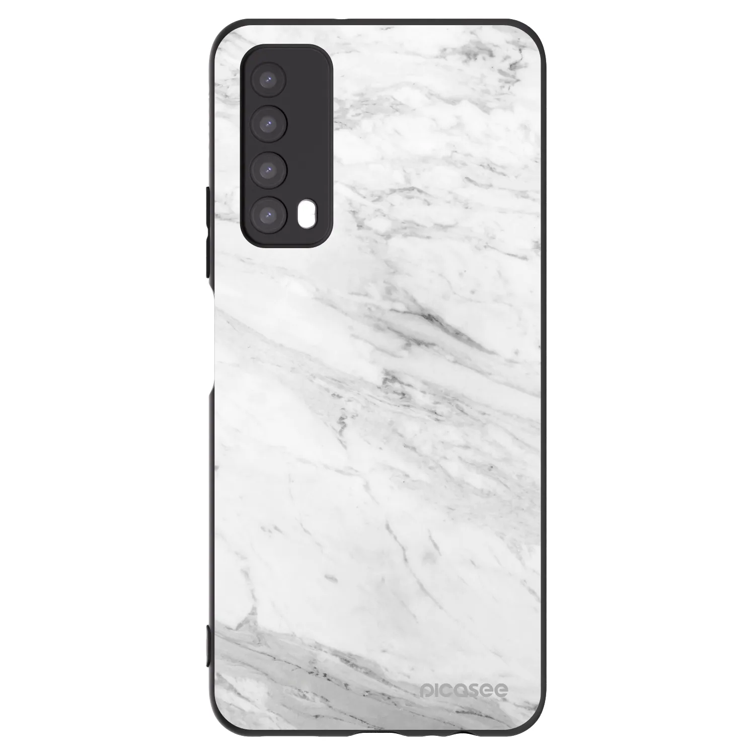 Picasee husă neagră din silicon pentru Huawei P Smart 2021 - White marble