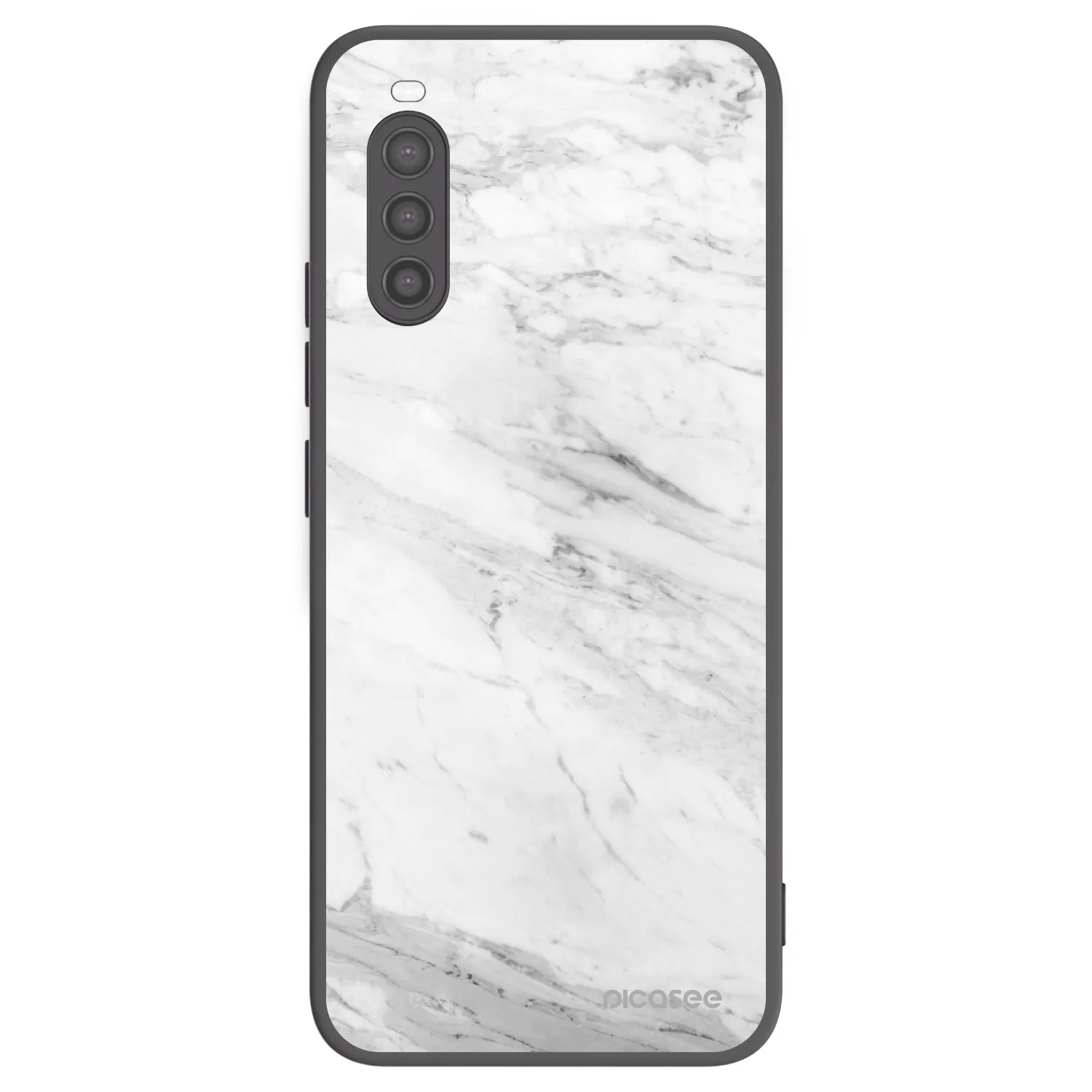 Picasee husă neagră din silicon pentru Sony Xperia 10 II - White marble
