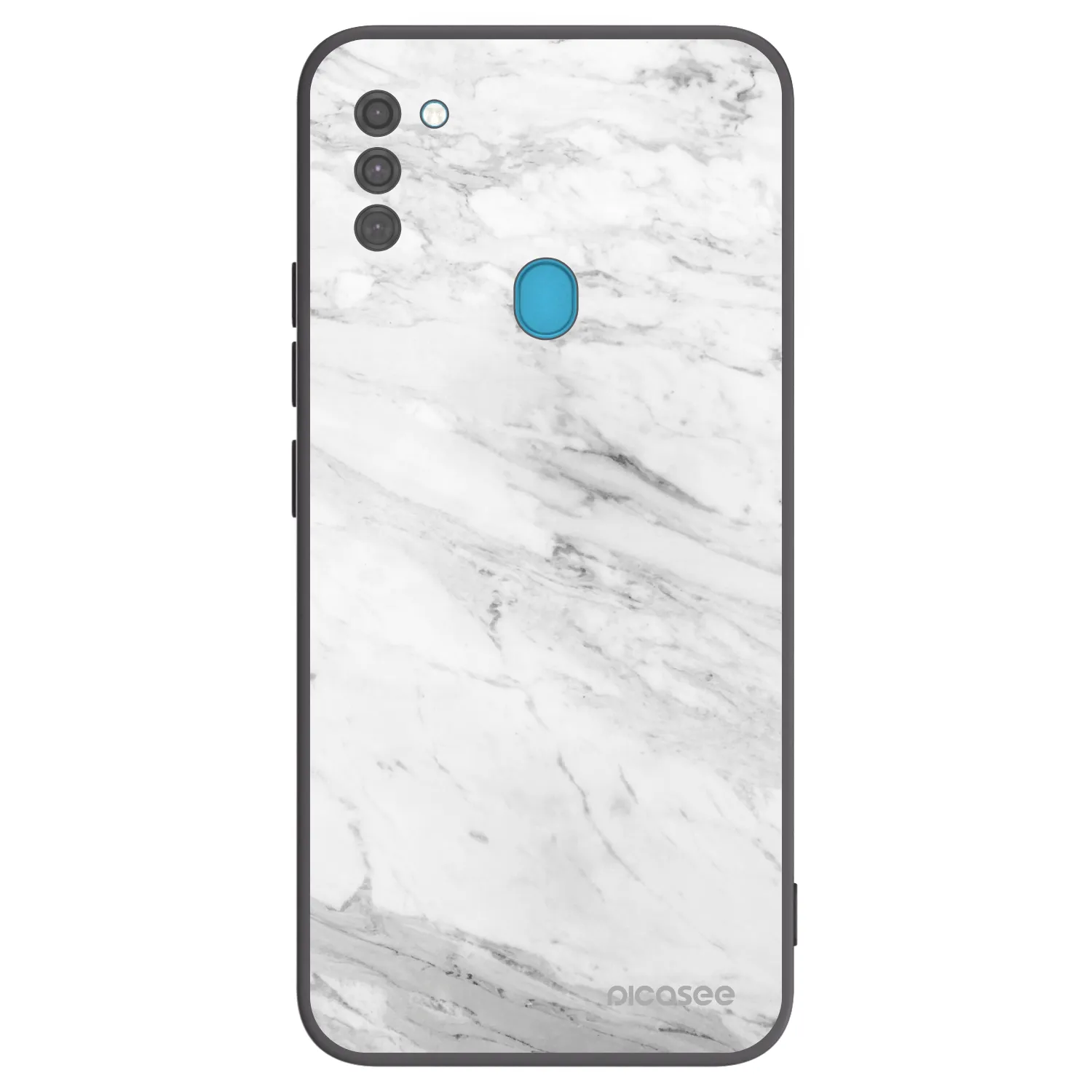 Picasee husă neagră din silicon pentru Samsung Galaxy M11 - White marble