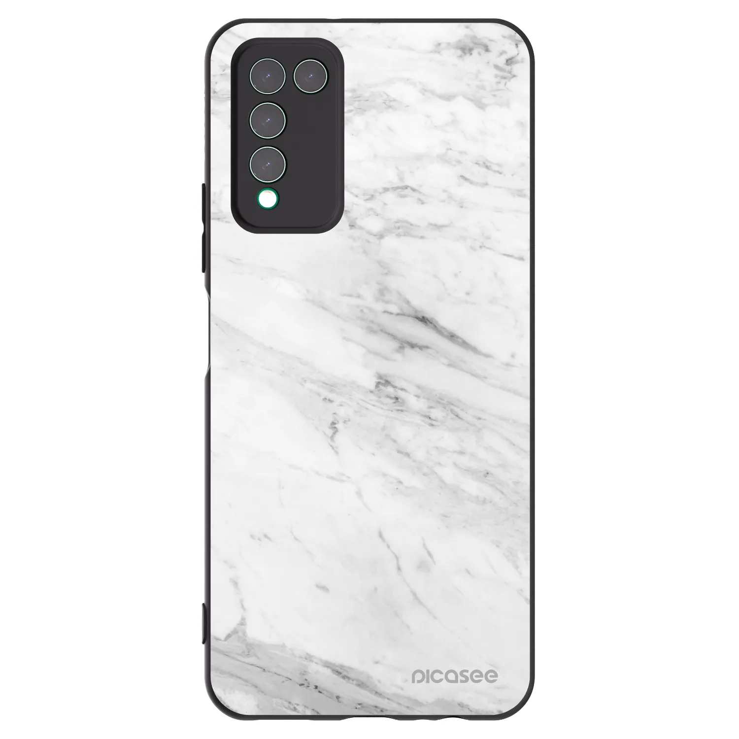 Picasee husă neagră din silicon pentru Honor 10X Lite - White marble