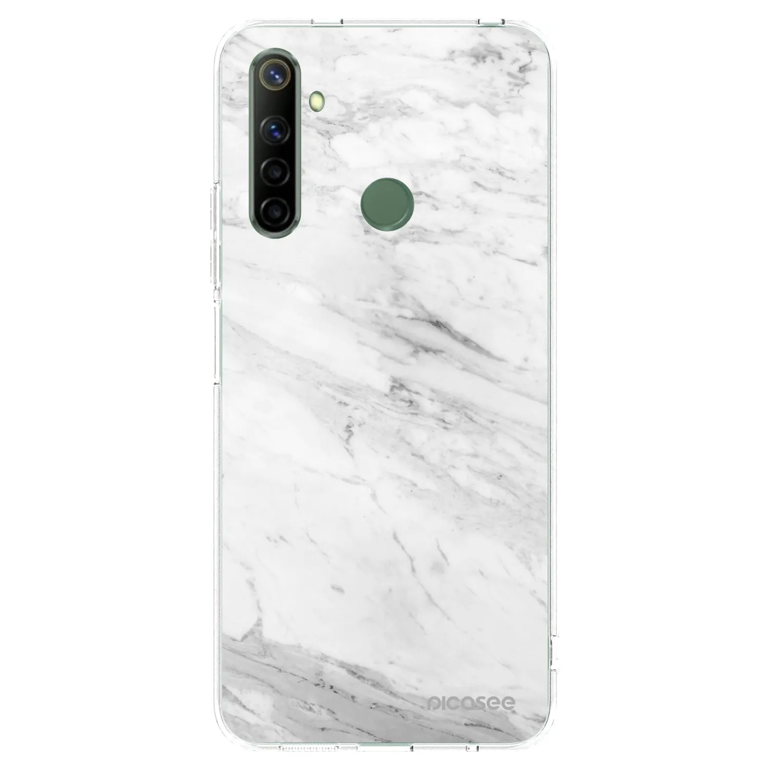 Picasee husă transparentă din silicon pentru Realme 6i - White marble