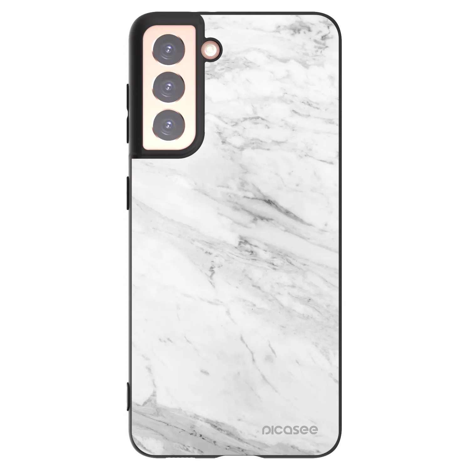 Picasee husă neagră din silicon pentru Samsung Galaxy S21 5G G991B - White marble