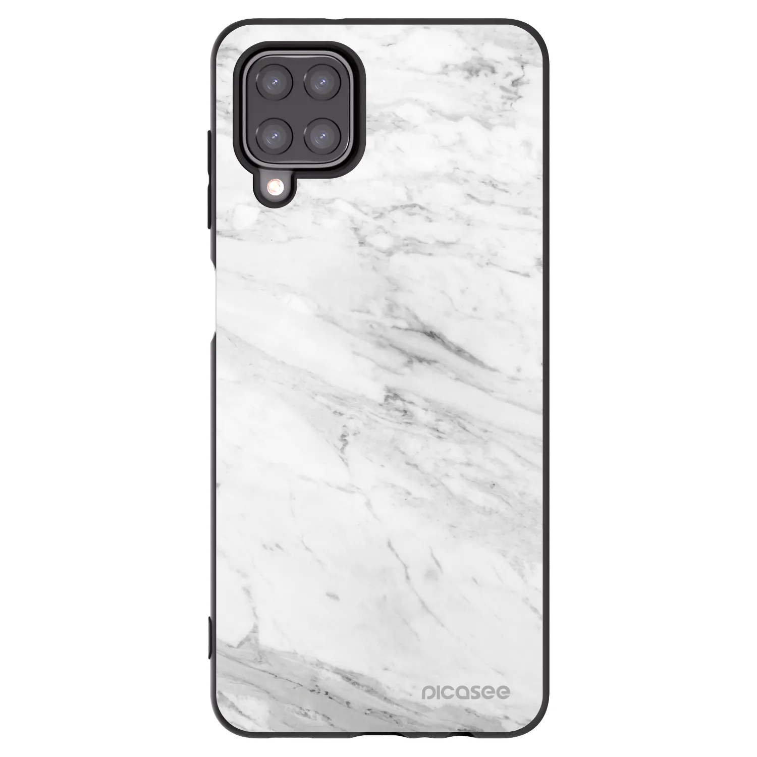 Picasee husă neagră din silicon pentru Samsung Galaxy A12 A125F - White marble