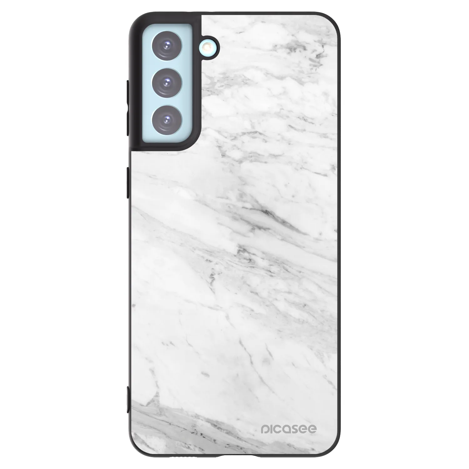 Picasee husă neagră din silicon pentru Samsung Galaxy S21+ 5G G996F - White marble