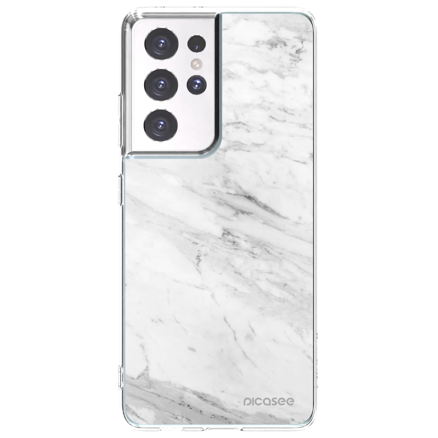 Picasee husă transparentă din silicon pentru Samsung Galaxy S21 Ultra 5G G998B - White marble