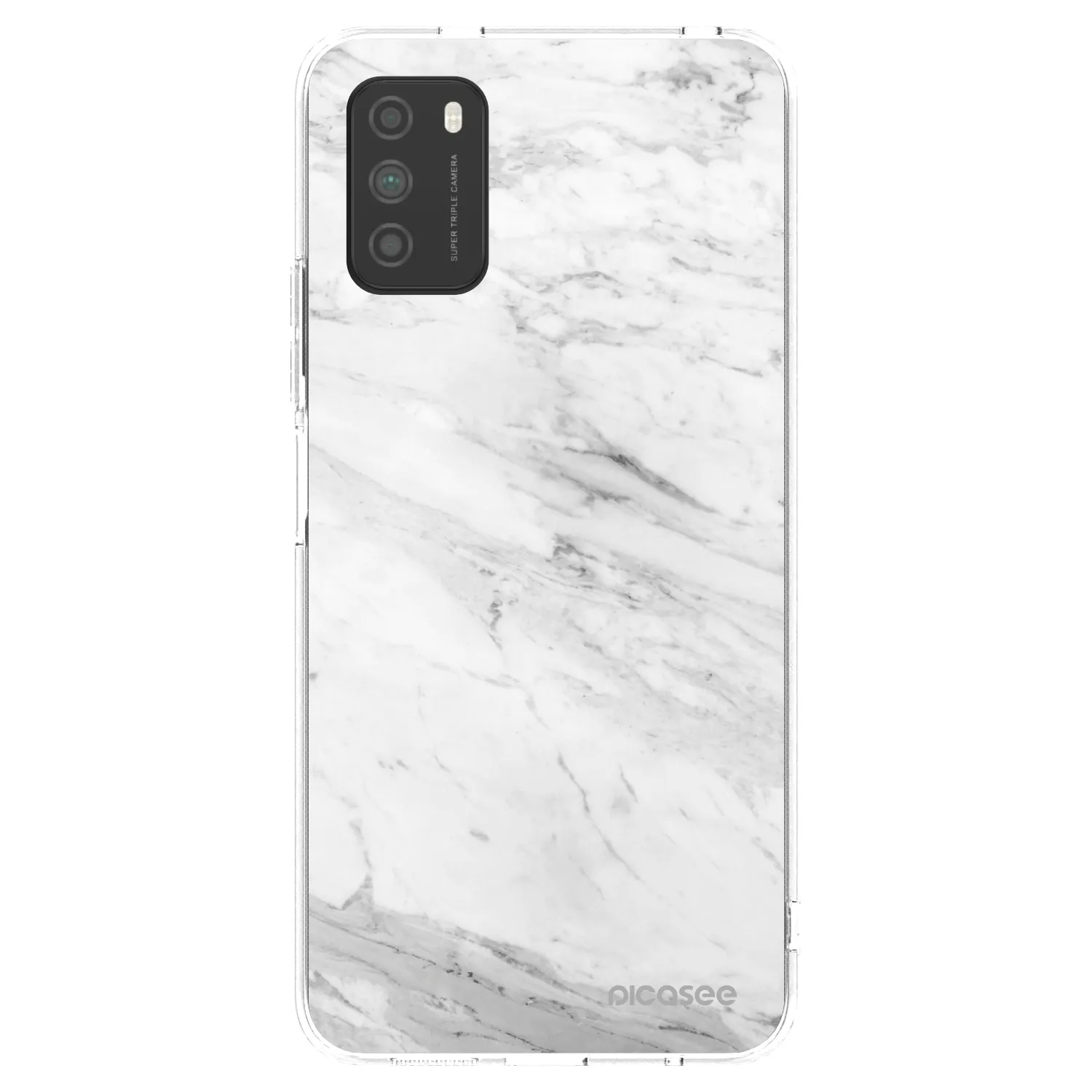 Picasee husă transparentă din silicon pentru Xiaomi Poco M3 - White marble