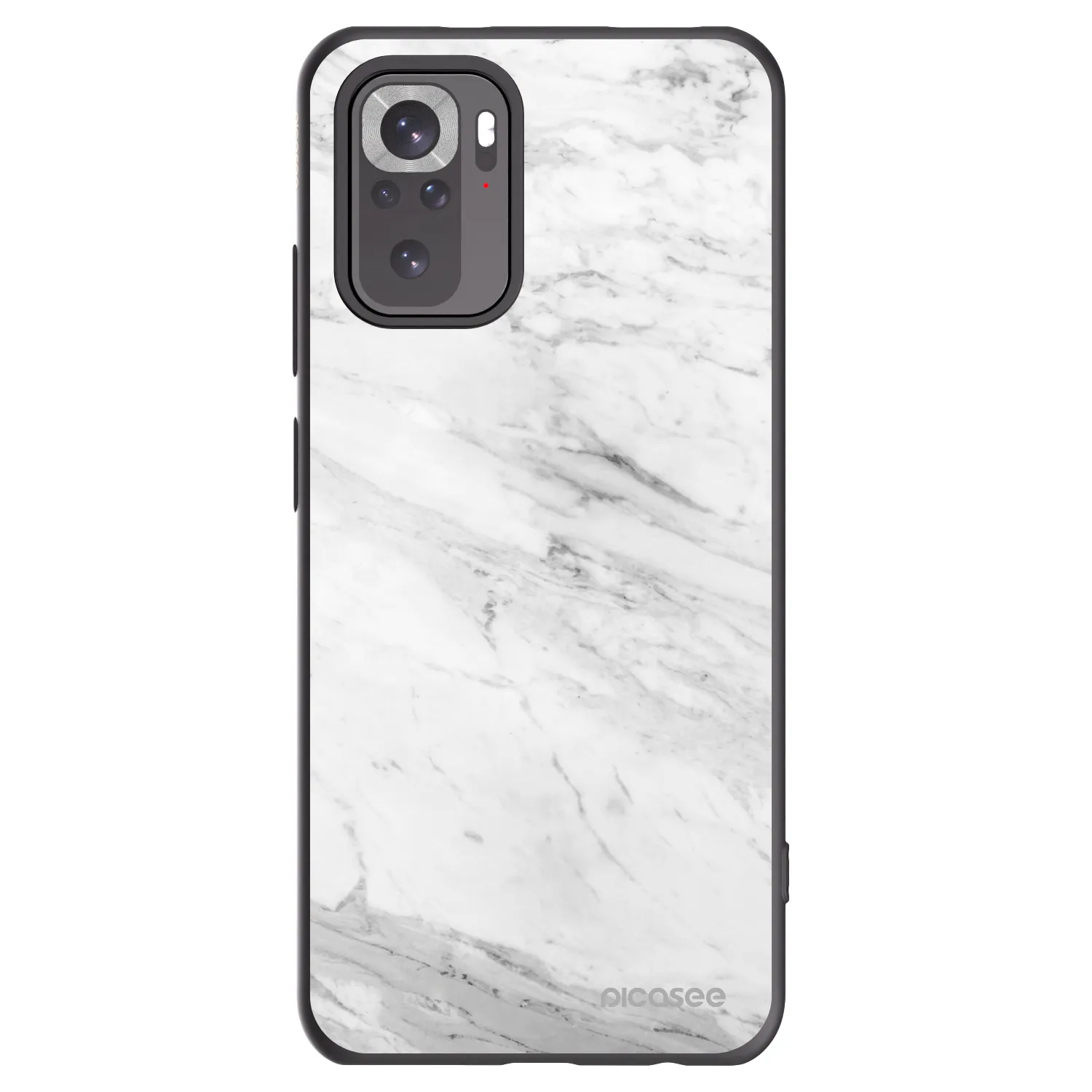 Picasee husă neagră din silicon pentru Xiaomi Redmi Note 10 - White marble