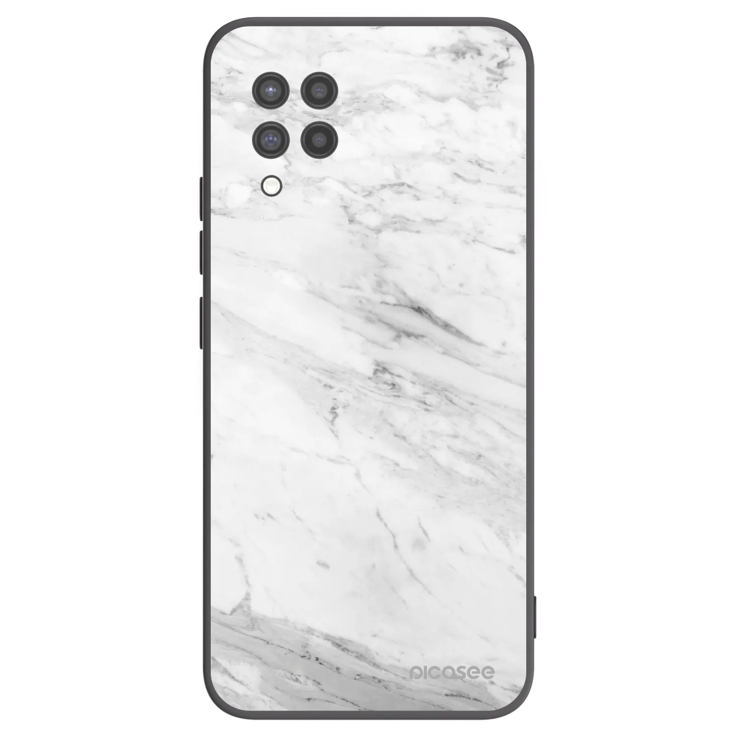 Picasee husă neagră din silicon pentru Samsung Galaxy A42 A426B - White marble