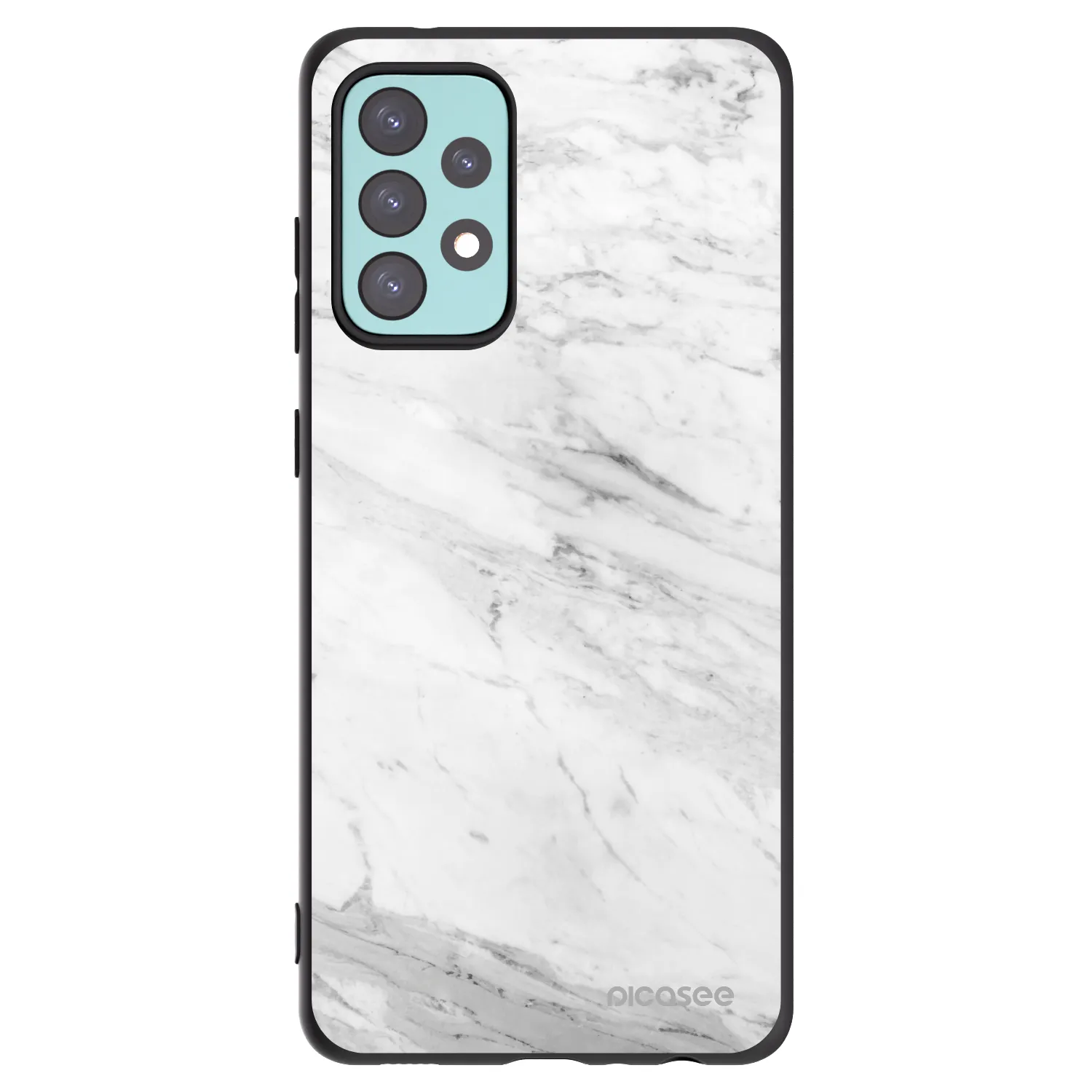 Picasee husă neagră din silicon pentru Samsung Galaxy A72 A725F - White marble