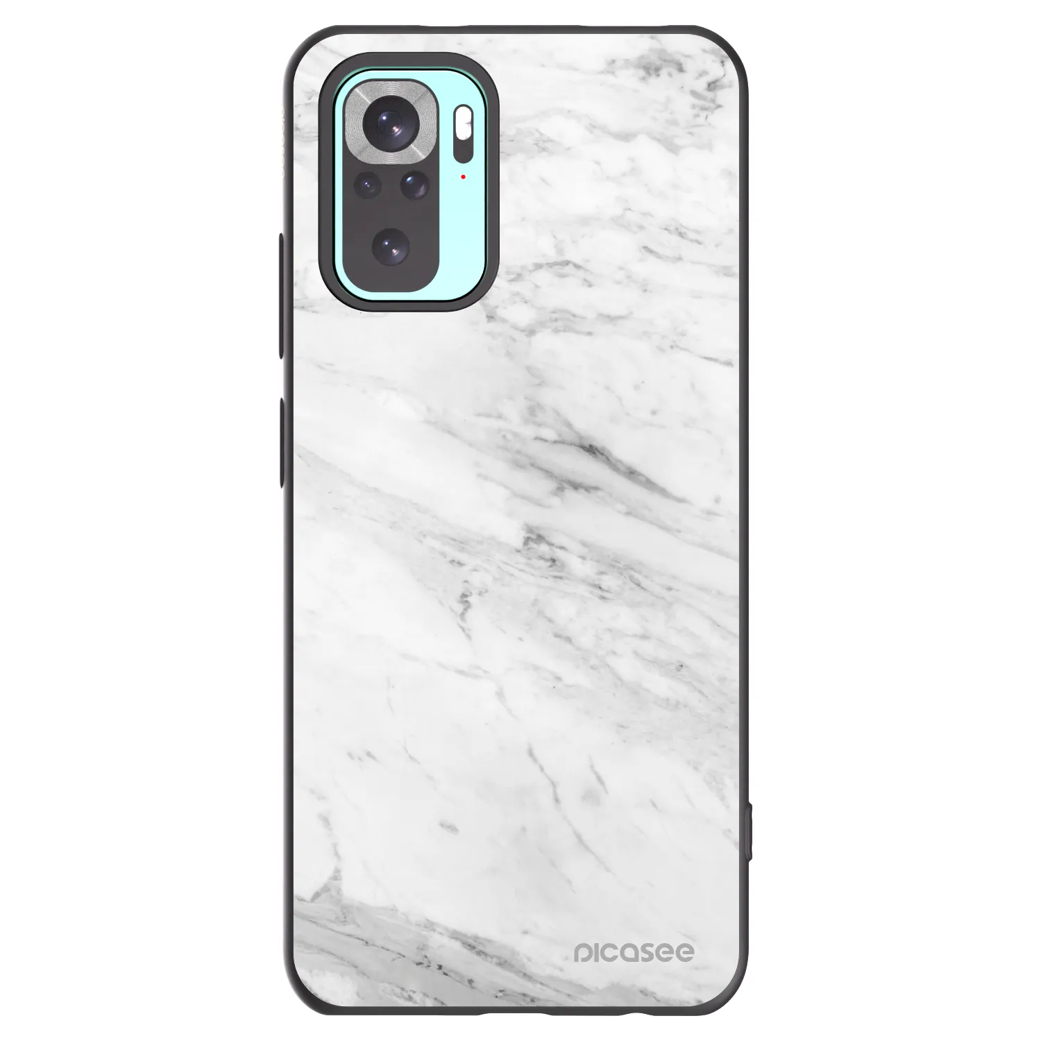 Picasee husă neagră din silicon pentru Xiaomi Redmi Note 10 Pro - White marble