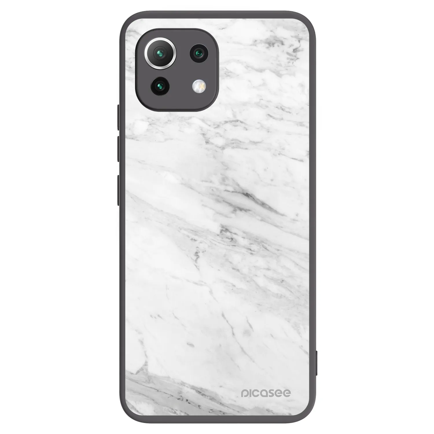 Picasee husă neagră din silicon pentru Xiaomi Mi 11 Lite - White marble