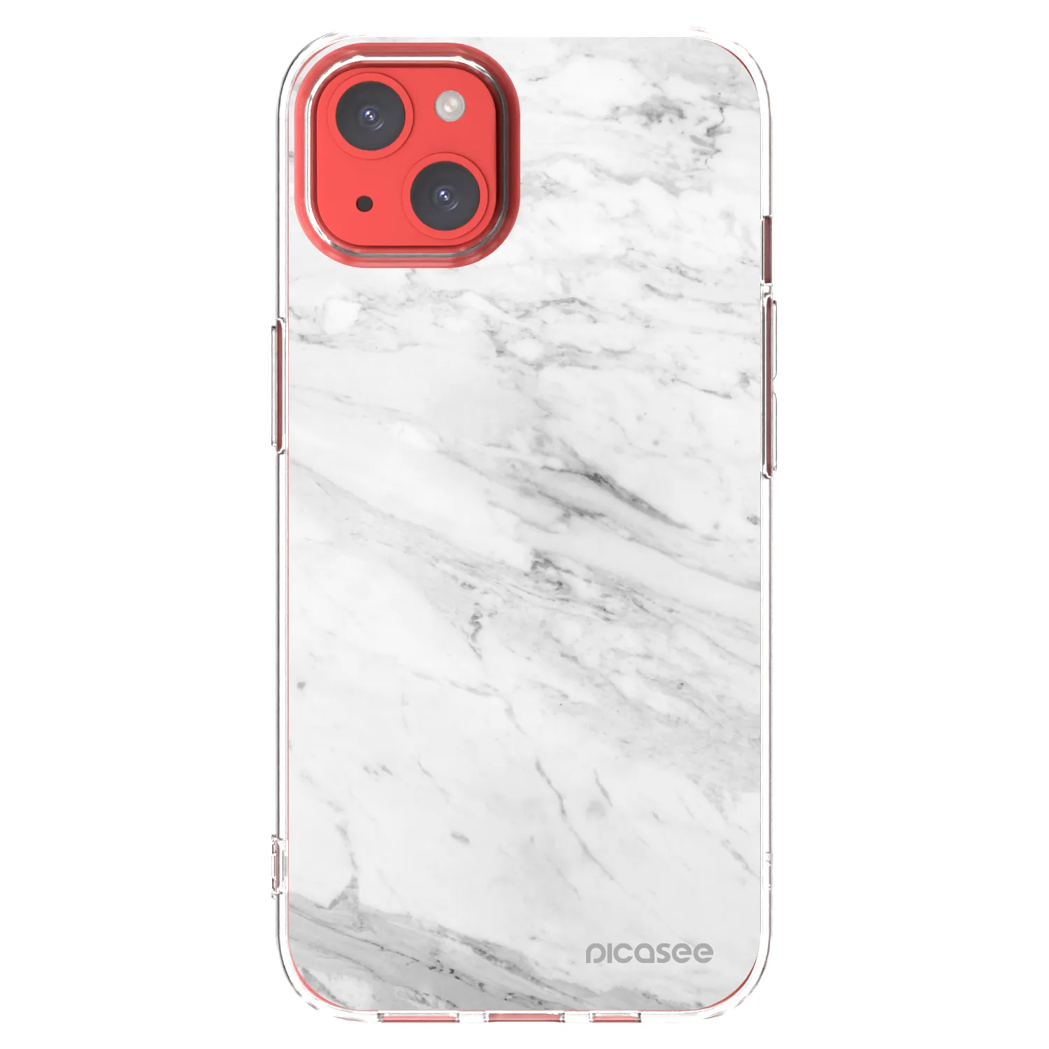Picasee husă transparentă din silicon pentru Apple iPhone 13 - White marble