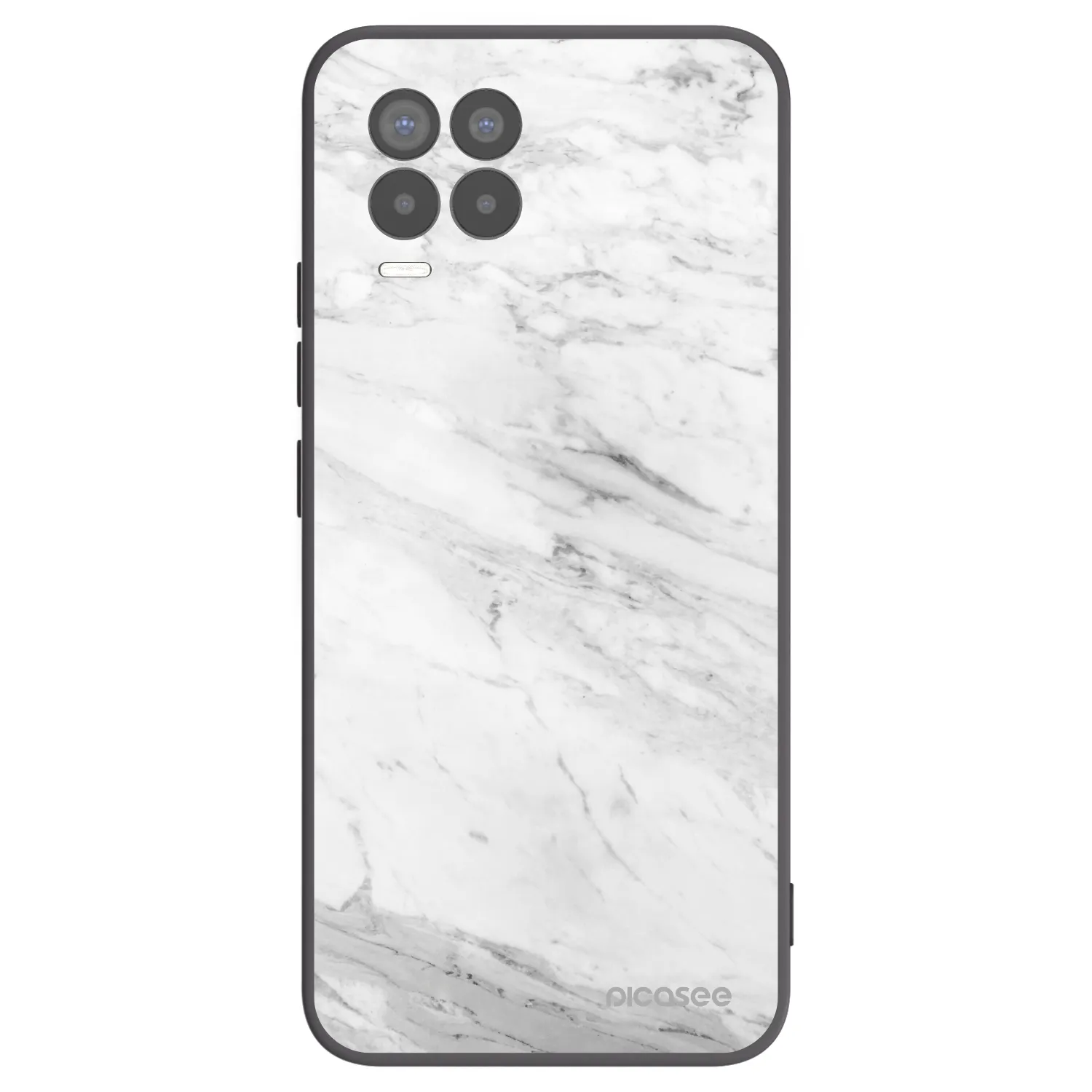 Picasee husă neagră din silicon pentru Realme 8 Pro - White marble