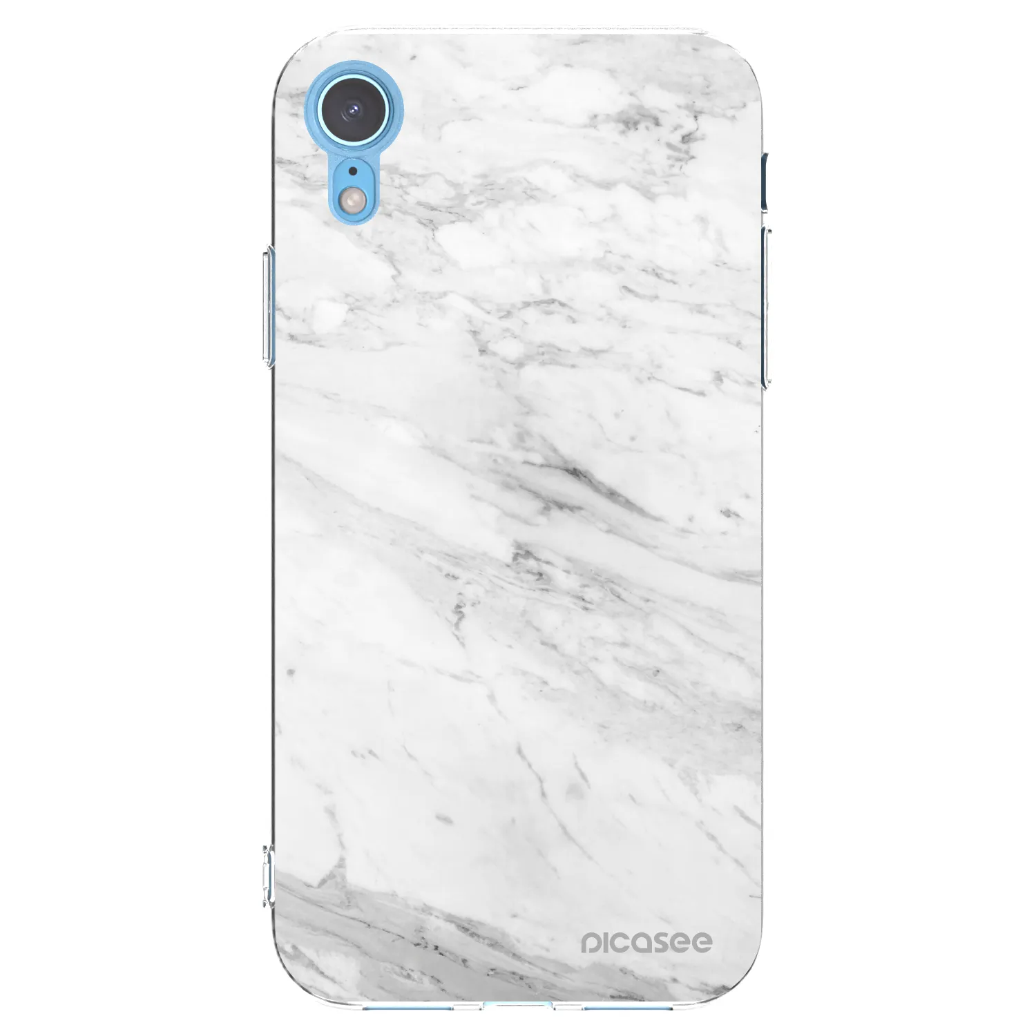 Picasee husă transparentă din silicon pentru Apple iPhone XR - White marble