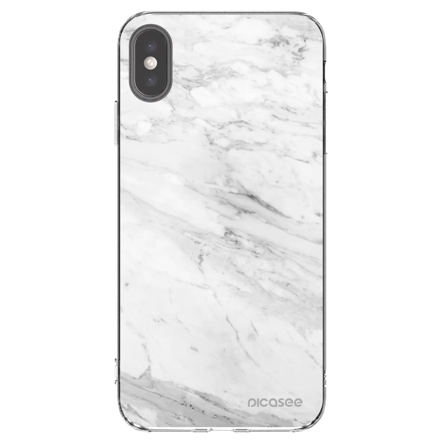 Picasee husă transparentă din silicon pentru Apple iPhone XS Max - White marble