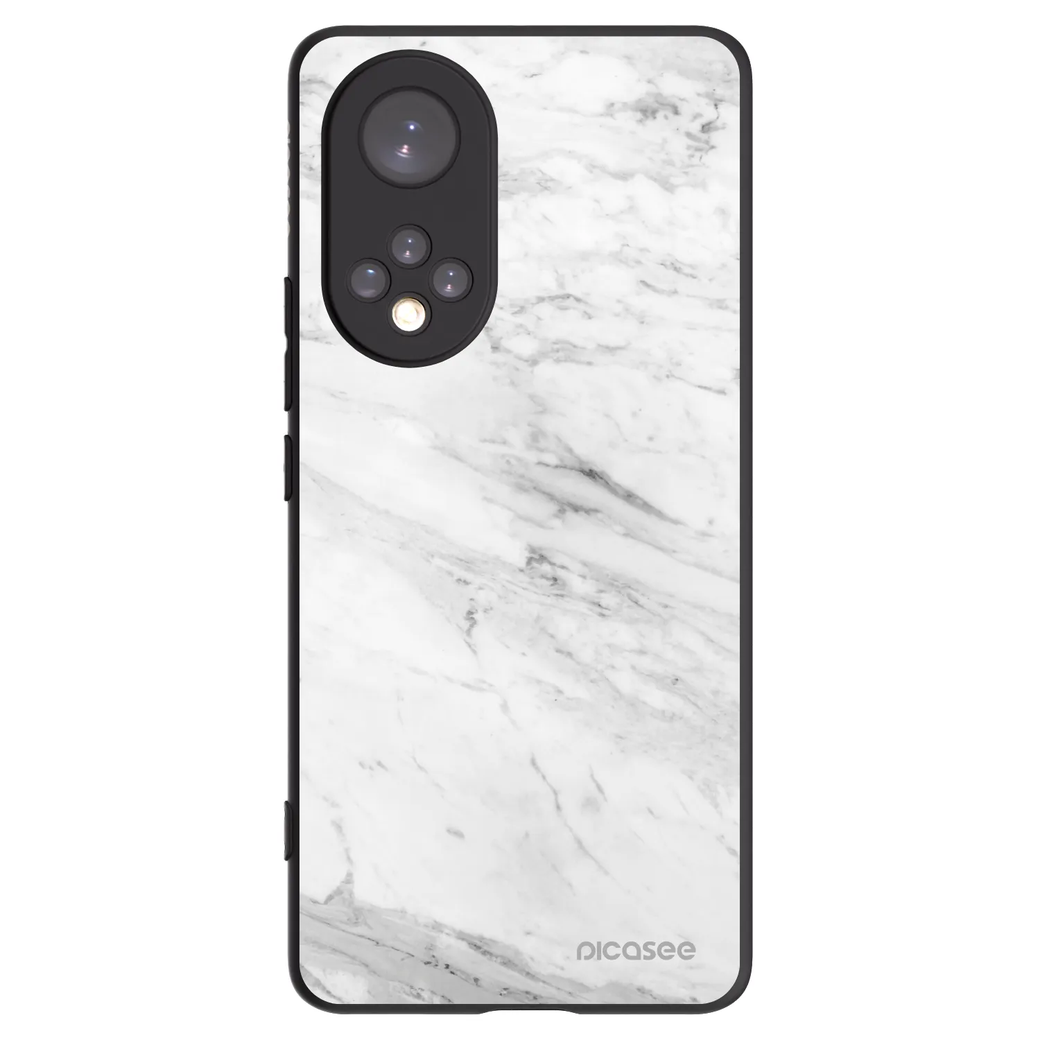 Picasee husă neagră din silicon pentru Honor 50 5G - White marble