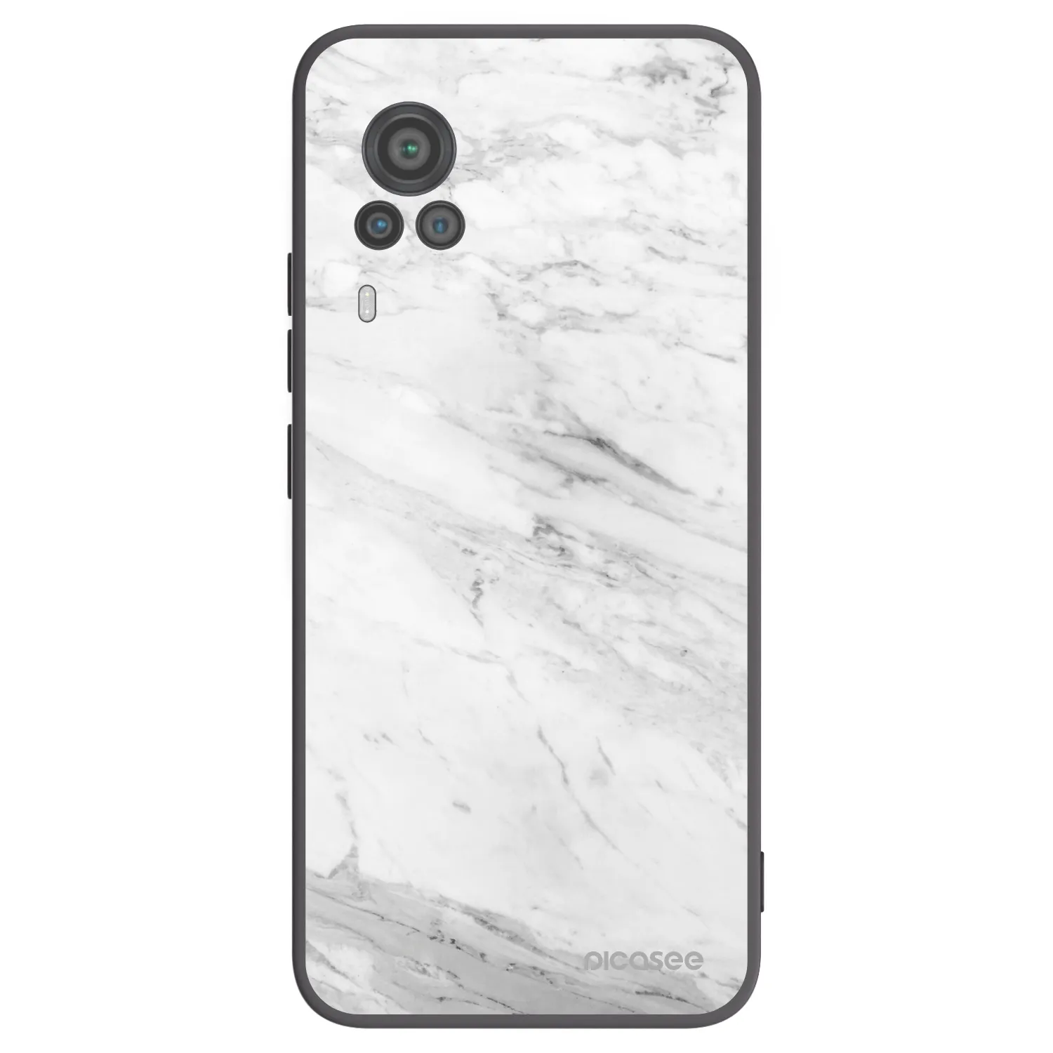 Picasee husă neagră din silicon pentru Vivo X60 Pro 5G - White marble