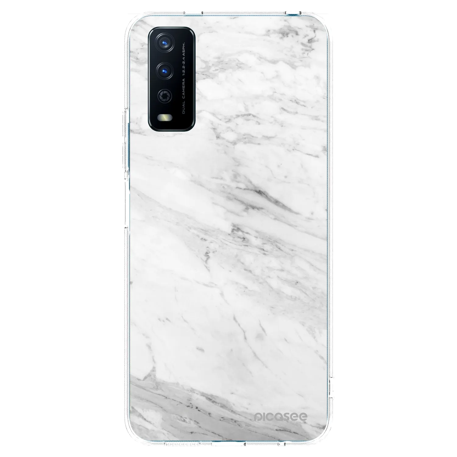 Picasee husă transparentă din silicon pentru Vivo Y11s - White marble