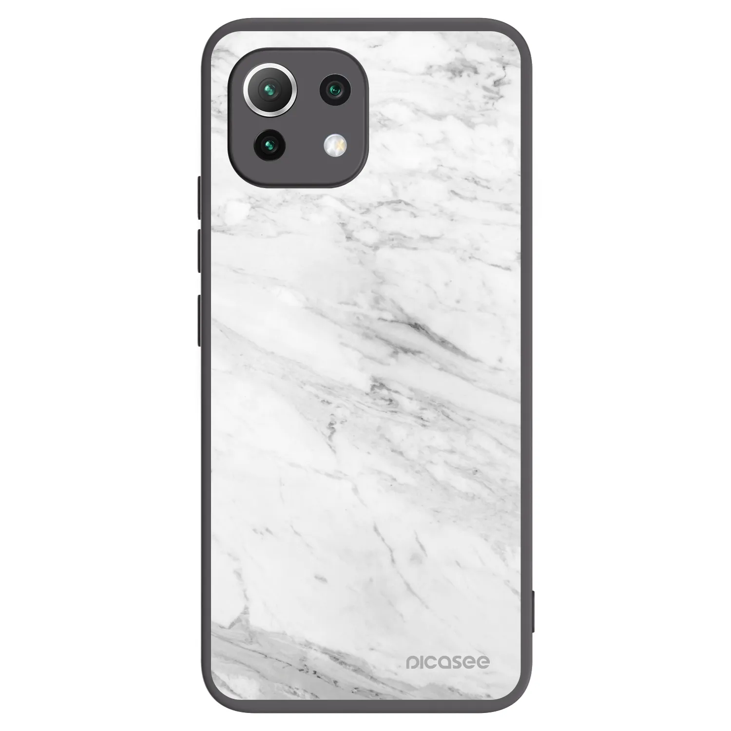 Picasee husă neagră din silicon pentru Xiaomi 11 Lite 5G NE - White marble
