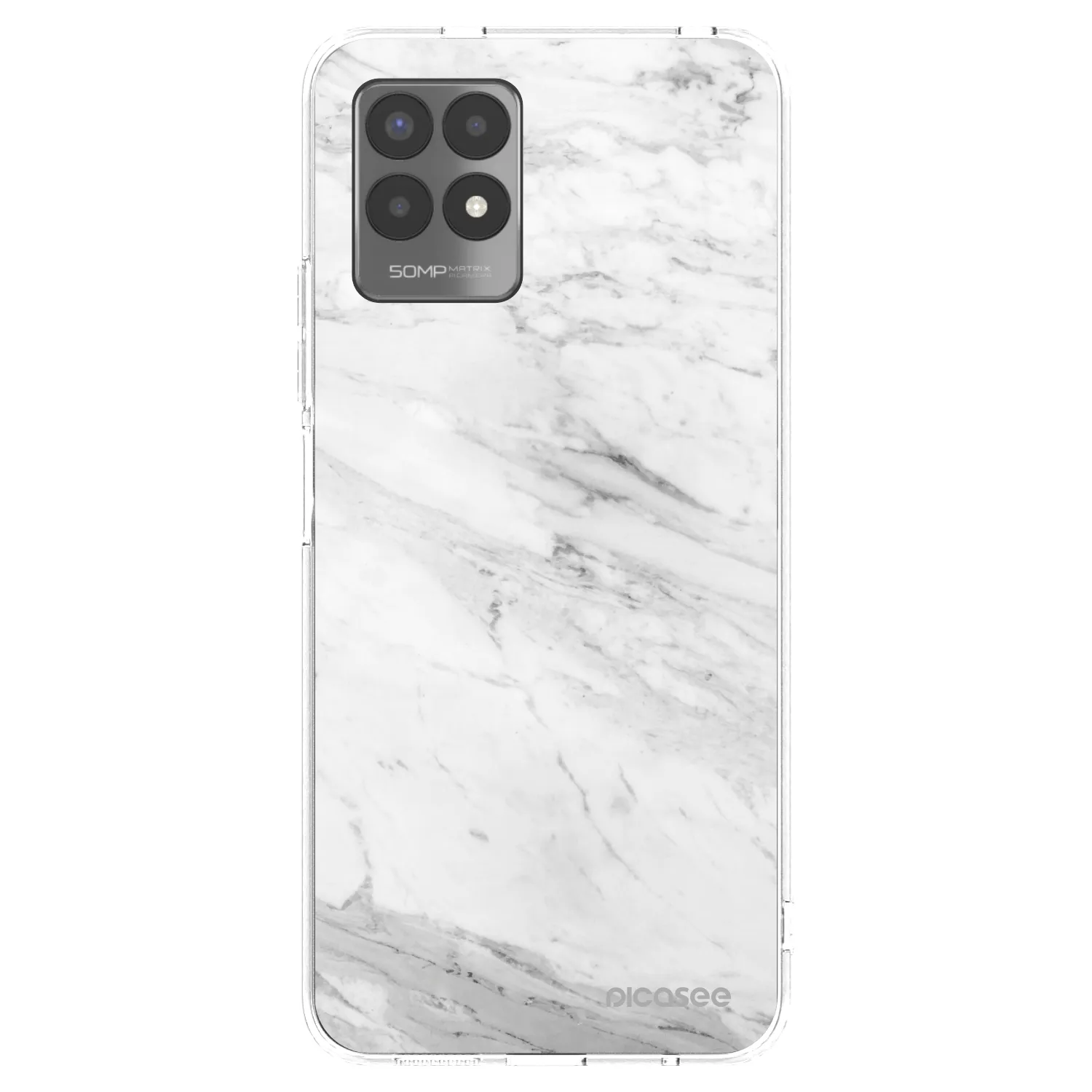 Picasee husă transparentă din silicon pentru Realme 8i - White marble